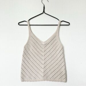 Knit Camisole Sweater Crop Tan